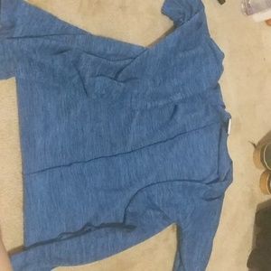 Blue LuLaRoe sweater.